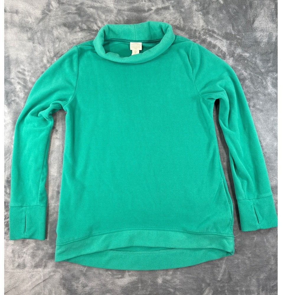 Telluride Clothing Co‎ Green Fleece Cowl Neck Pullover Thumbhole Cuffs Womens L